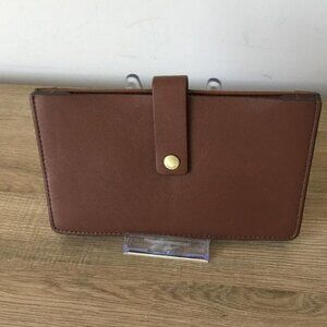 Fossil Vale Wallet in Brown Leather Exterior Smooth Finish EUC